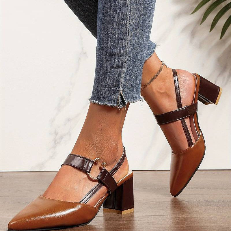 Isla Slingback Pumps | Colorblock Block Heel Pumps