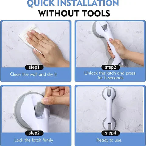 Suction Cup Grab Bar with Ergonomic Grip