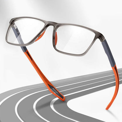 Freddie Two-Tone Rectangular Glasses – Textured Grip Modern Design