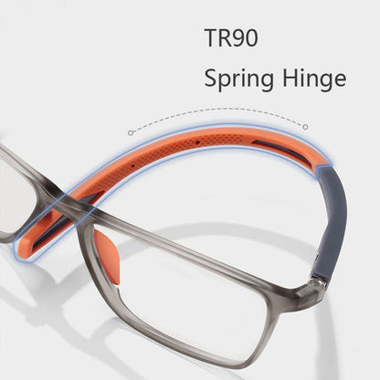 Freddie Two-Tone Rectangular Glasses – Textured Grip Modern Design