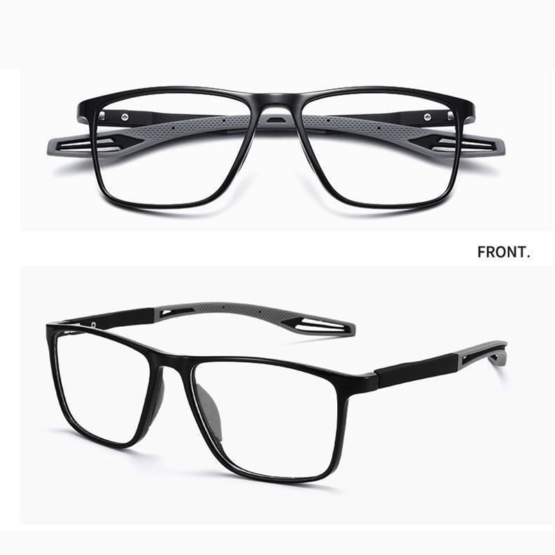 Freddie Two-Tone Rectangular Glasses – Textured Grip Modern Design