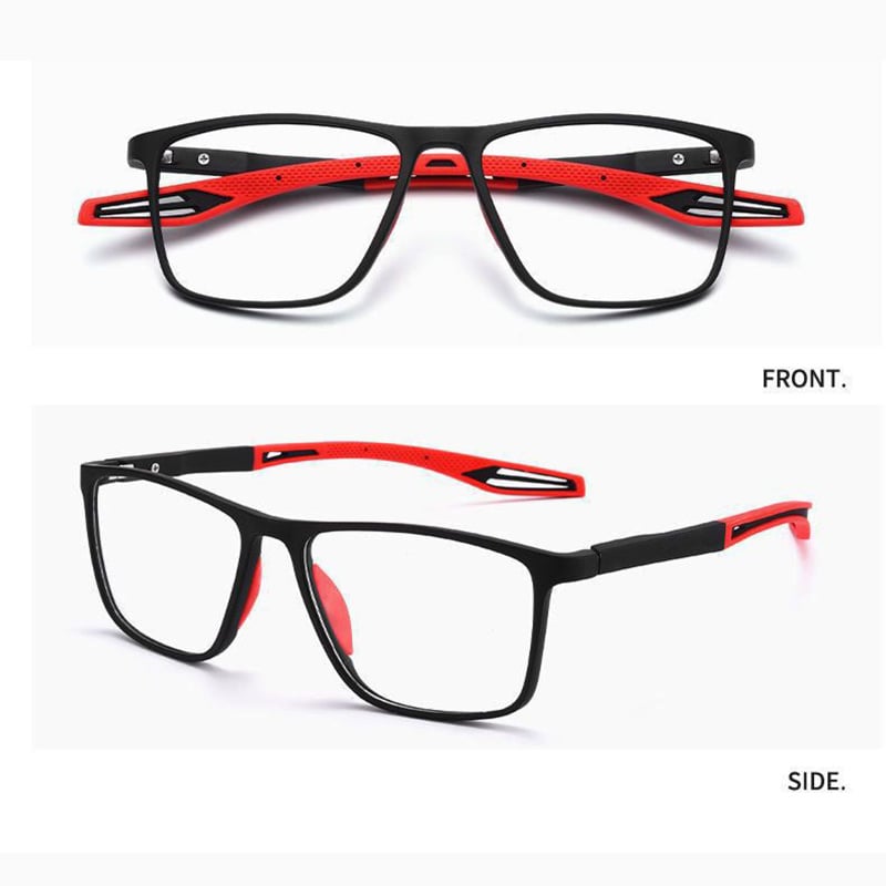 Freddie Two-Tone Rectangular Glasses – Textured Grip Modern Design