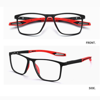 Freddie Two-Tone Rectangular Glasses – Textured Grip Modern Design