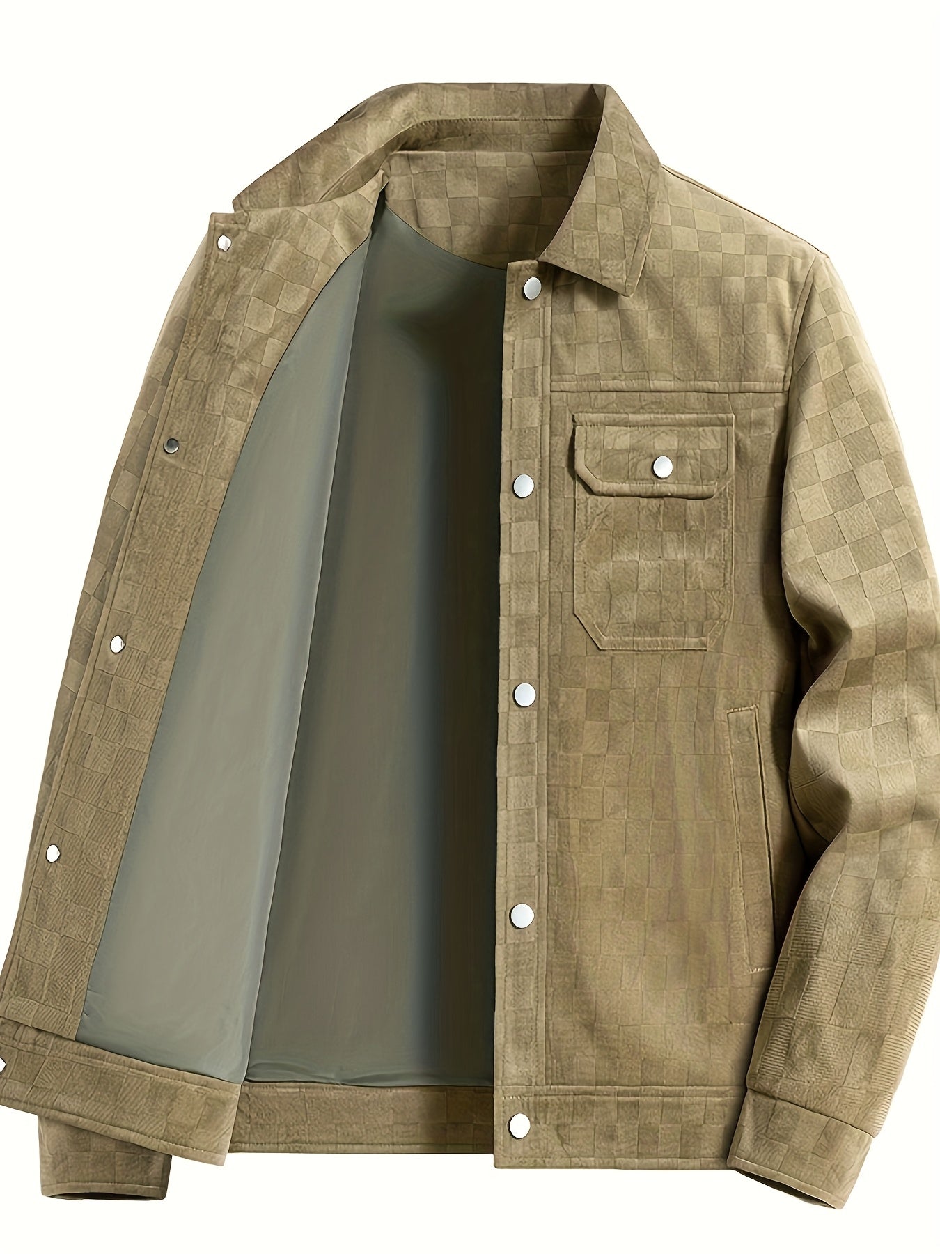 Leo Relaxed Fit Trucker Jacket | Checkered Button Front Trucker Jacket