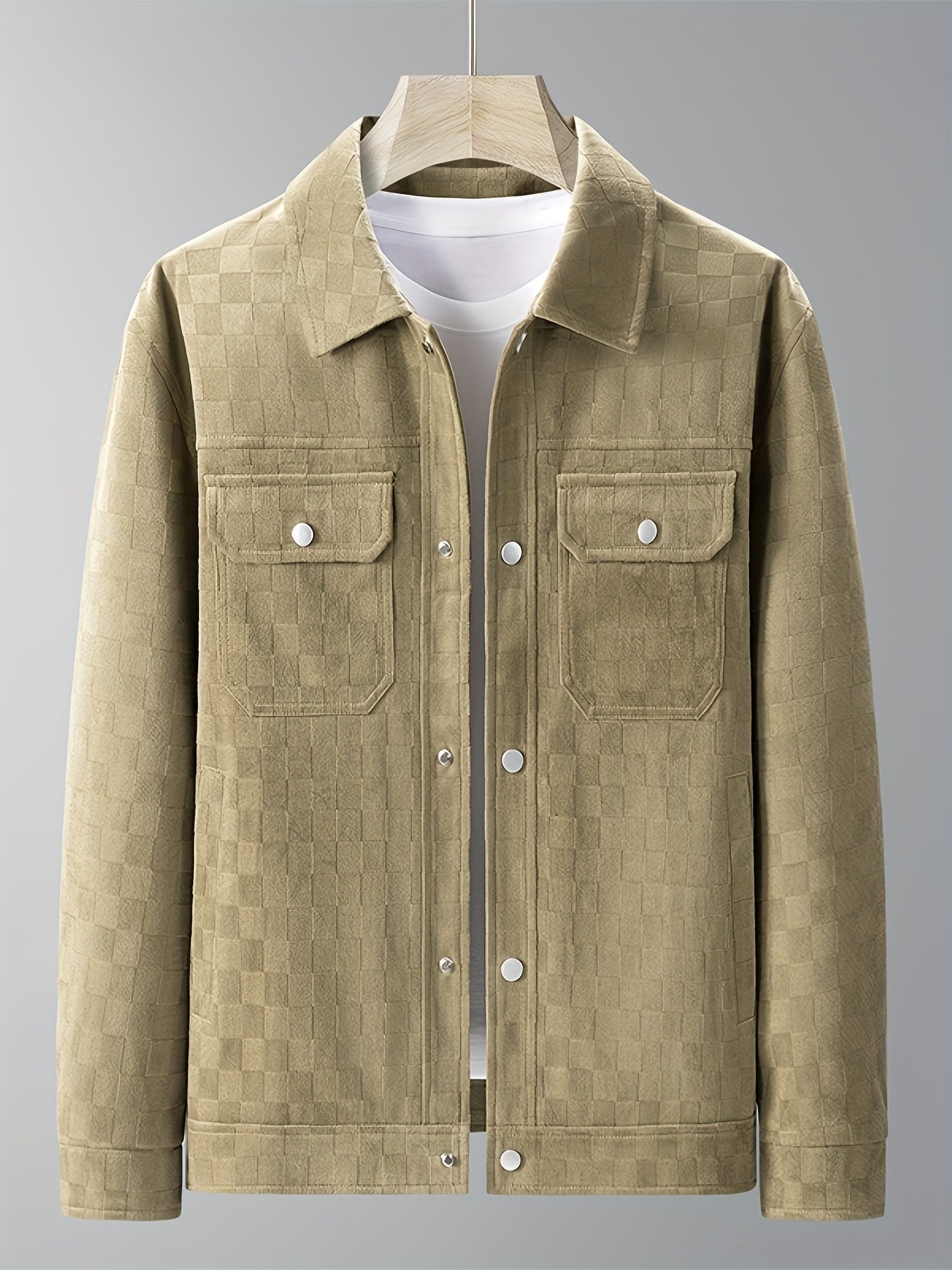 Leo Relaxed Fit Trucker Jacket | Checkered Button Front Trucker Jacket