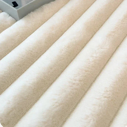 Velvet Ribbed Fitted Bed Sheet with Elastic Edges